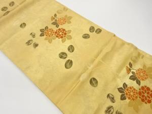 菊に萩模様織出し名古屋帯